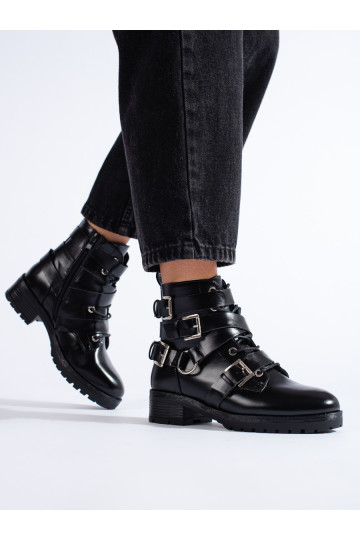 Černé kotníkové boty workery 2