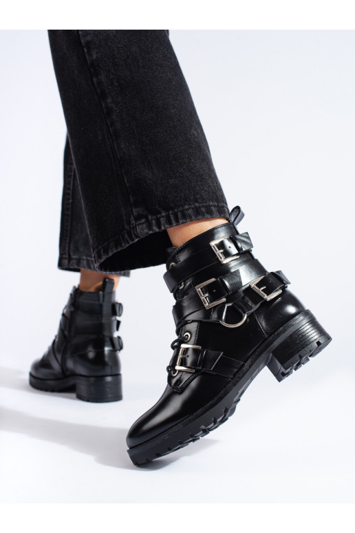 Černé kotníkové boty workery