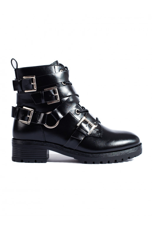 Černé kotníkové boty workery