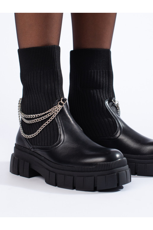 Černé dámské workery s ponožkovým svrškem