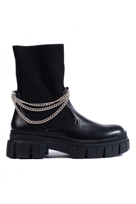 Černé dámské workery s ponožkovým svrškem