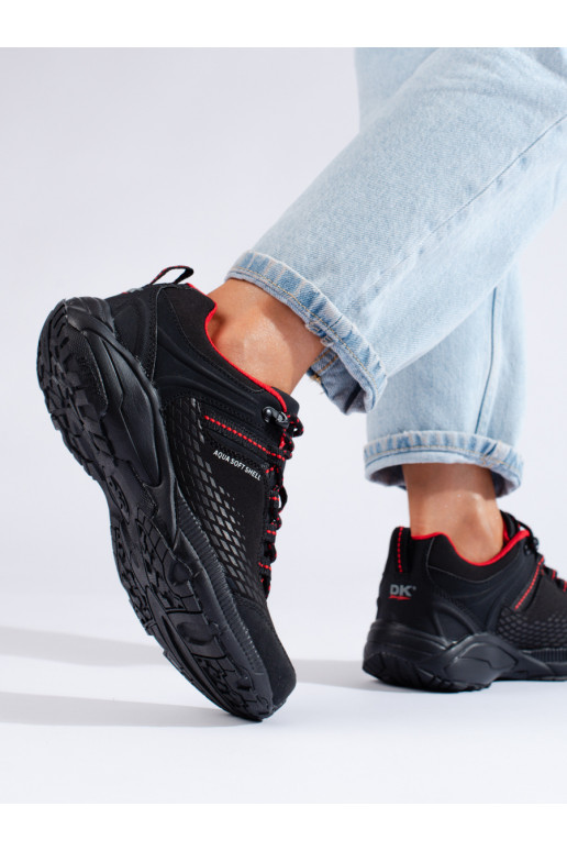 Dámské trekové boty na silné podrážce DK černo-červené