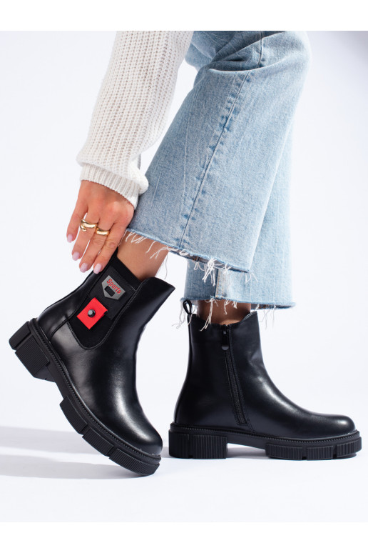 Dámské černé štibletky na platformě