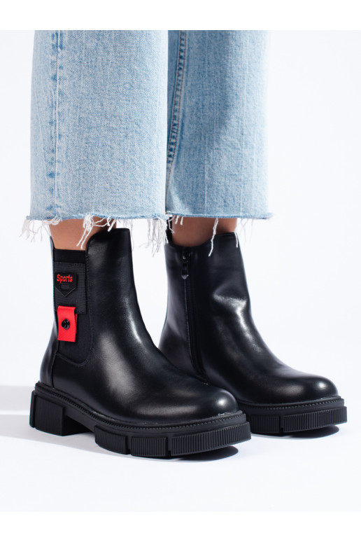 Dámské černé štibletky na platformě