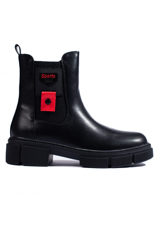 Dámské černé štibletky na platformě