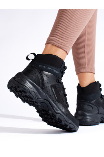 Pohodlné dámské trekové boty s vysokým svrškem DK černé