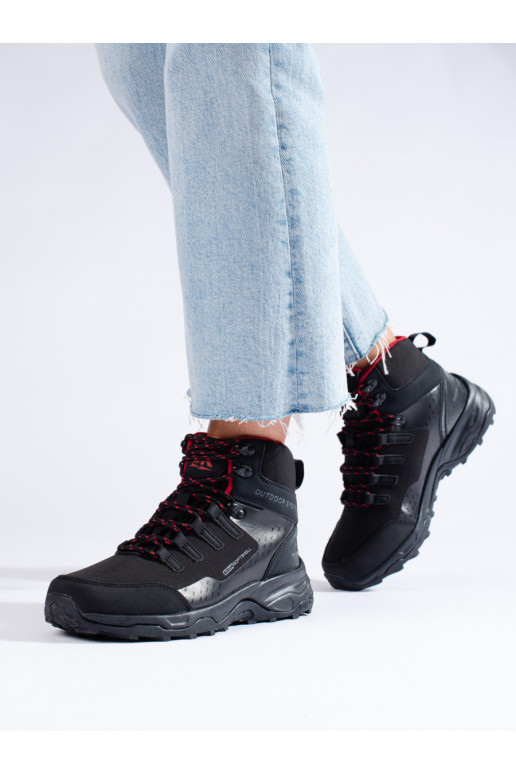Pohodlné dámské trekové boty s vysokým svrškem DK černé