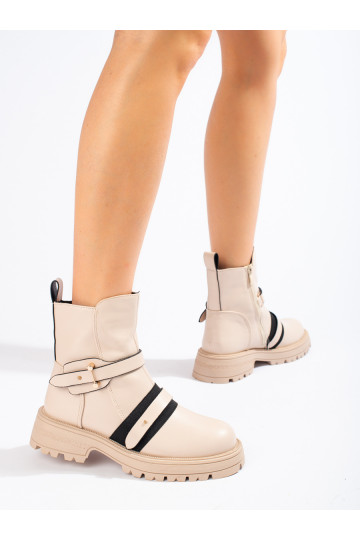 Dámské workery béžové s ochranou špičky 2