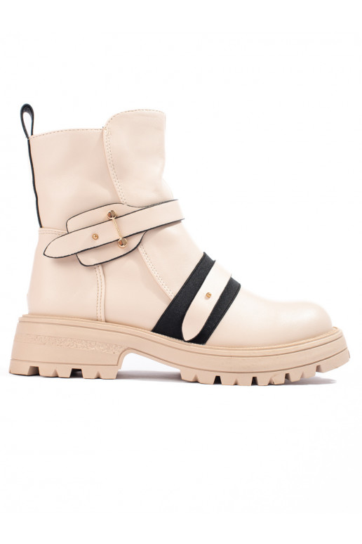 Dámské workery béžové s ochranou špičky