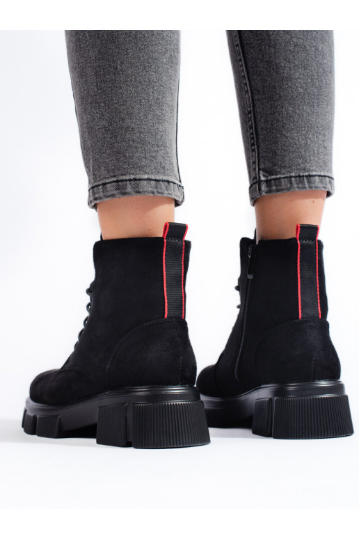 Dámské šněrovací kotníkové boty semišové lehké