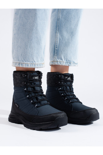 Tmavěmodré dámské sněhule DK na šněrování 2