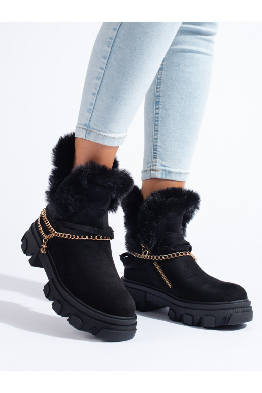 Dámské semišové kotníkové boty na platformě