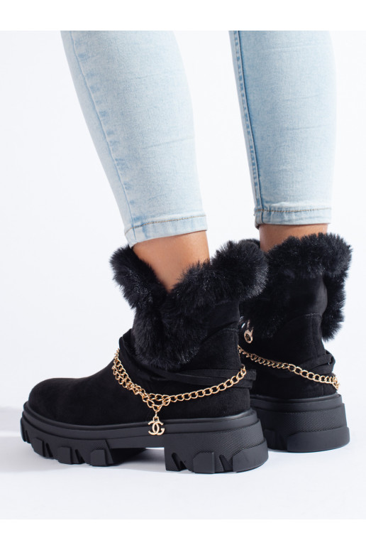 Dámské semišové kotníkové boty na platformě