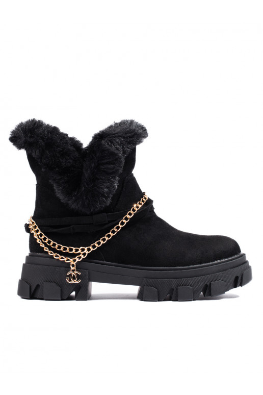 Dámské semišové kotníkové boty na platformě