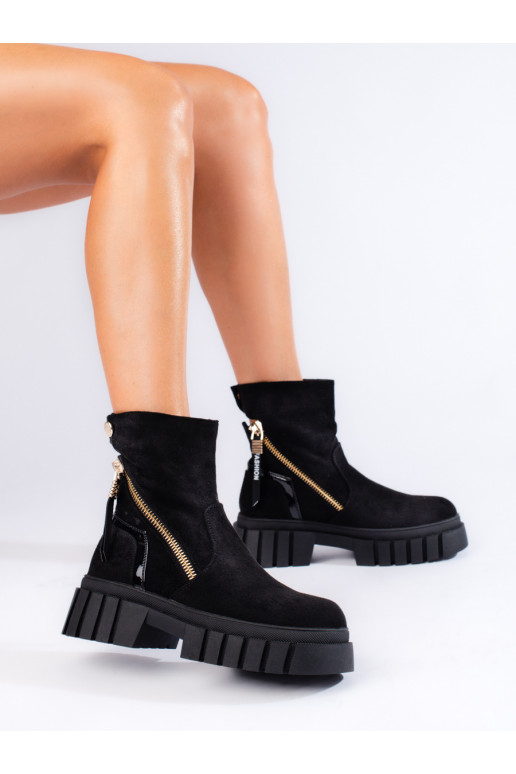Dámské semišové kotníkové boty na platformě