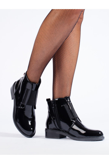 Elegantní dámské kotníkové boty na plochém podpatku 2