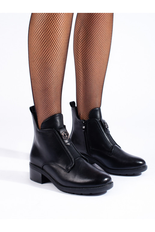 Stylové černé dámské kotníkové boty