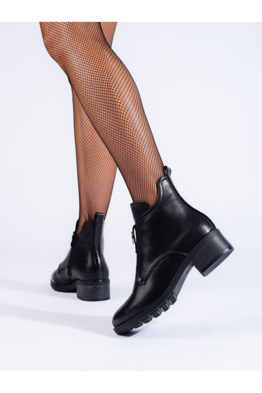 Stylové černé dámské kotníkové boty