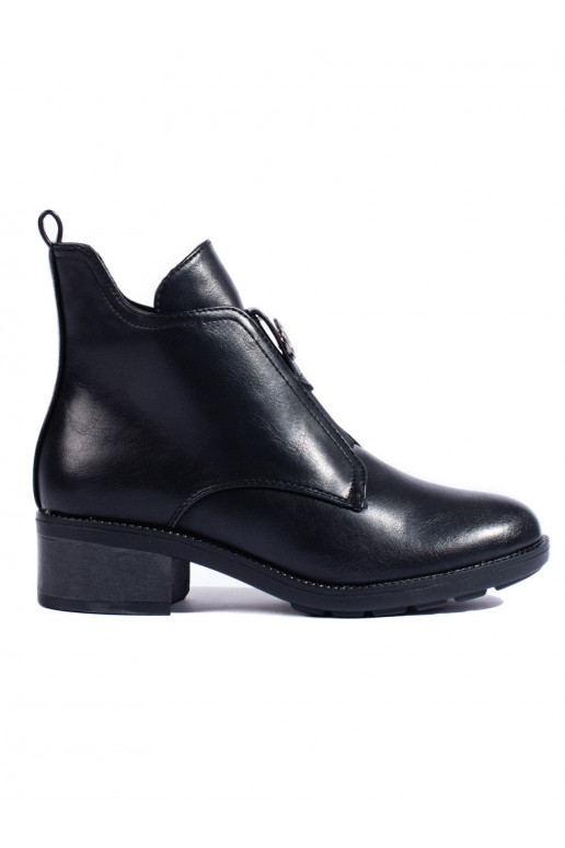 Stylové černé dámské kotníkové boty