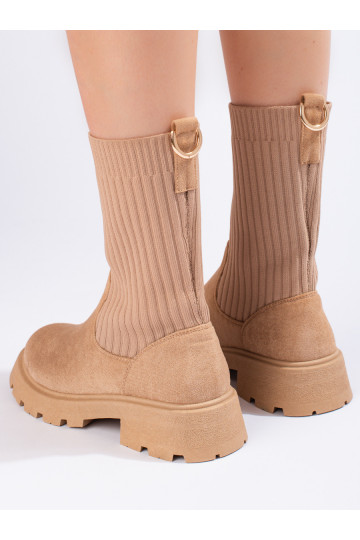 Dámské semišové kozačky s pružným svrškem 2