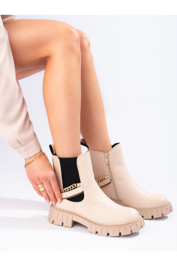 Béžové štibletky s řetízkem