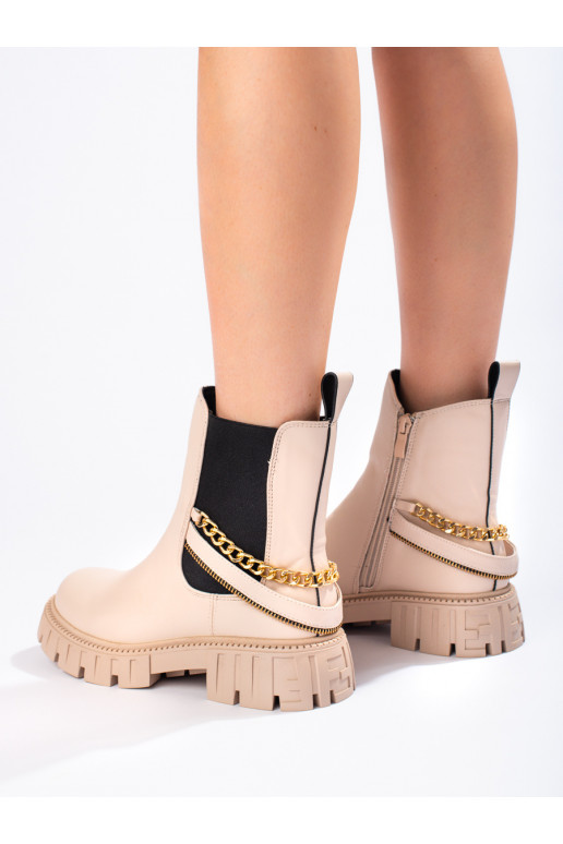 Béžové štibletky s řetízkem