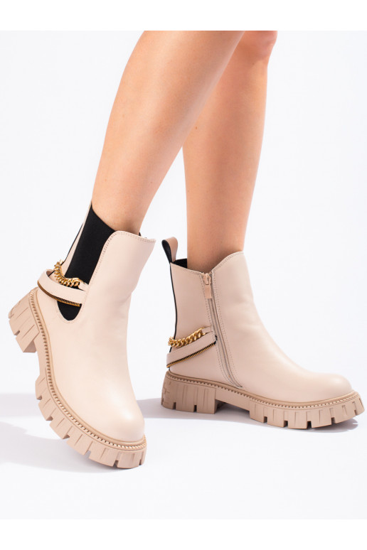 Béžové štibletky s řetízkem