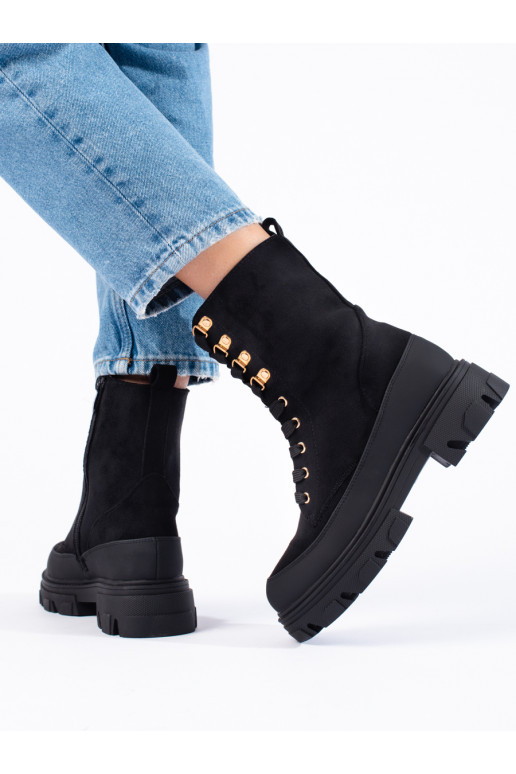 Dámské černé workery na platformě Potocki