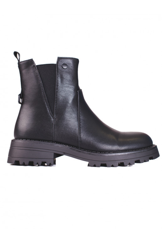 Černé dámské kotníkové štibletky z ekokůže