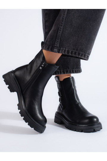 Dámské černé štibletky na černé podrážce 2