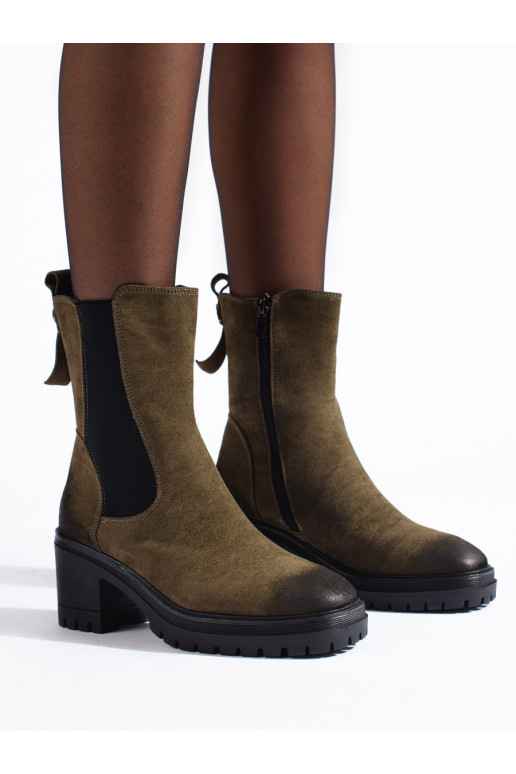 Dámské kotníkové boty na sloupku s vysokým svrškem Vinceza