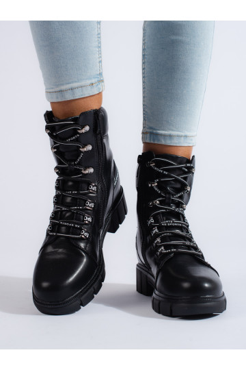 Černé dámské šněrovací workery 2