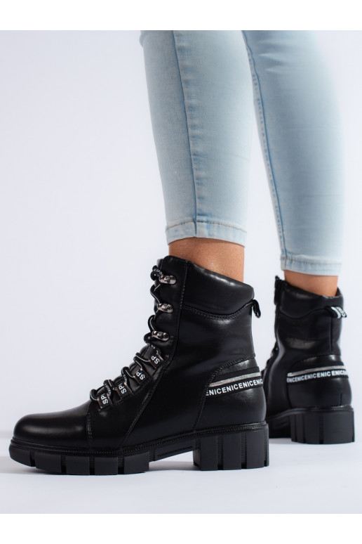 Černé dámské šněrovací workery