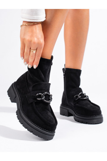 Černé dámské kotníkové boty na platformě 2