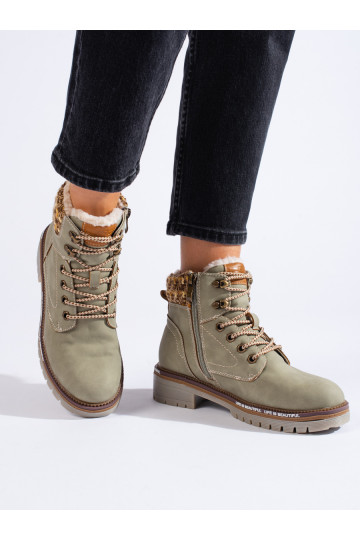 Šedé dámské traperky