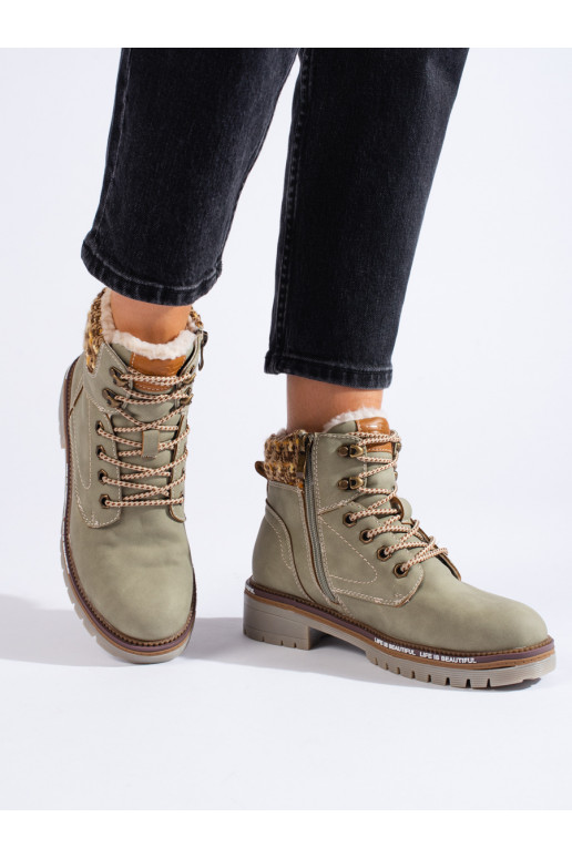 Šedé dámské traperky