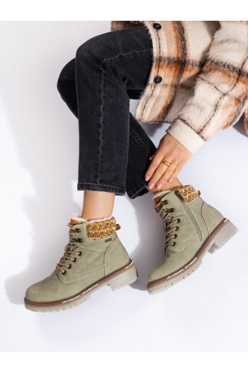 Šedé dámské traperky 2