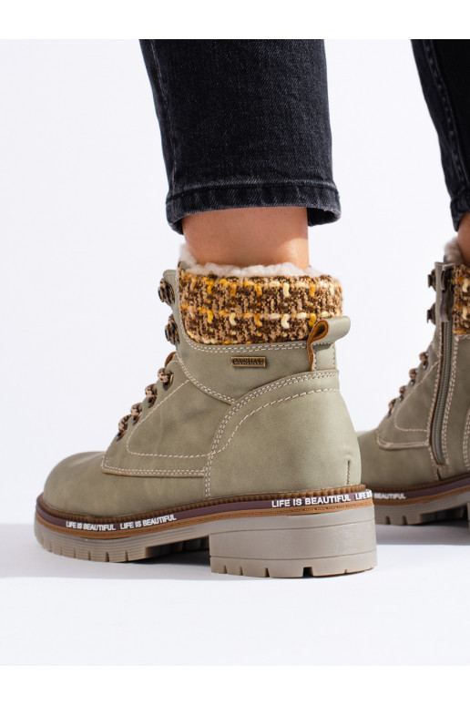 Šedé dámské traperky