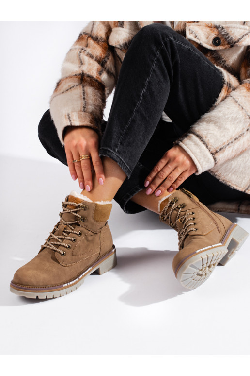 Hnědé dámské traperky