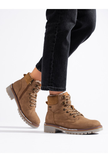 Hnědé dámské traperky 2