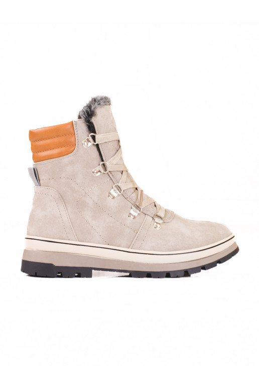 Dámské šedé traperky se zateplením