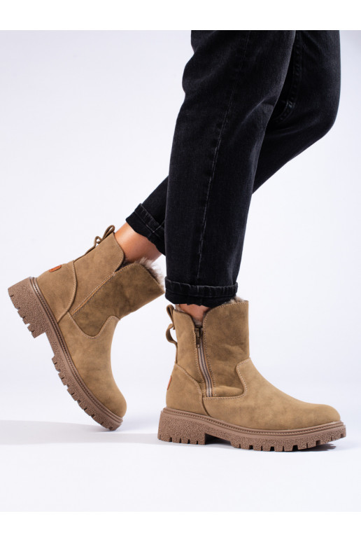 Dámské kozačky zateplené kožíškem