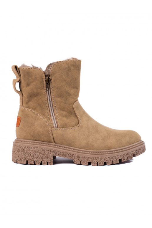 Dámské kozačky zateplené kožíškem