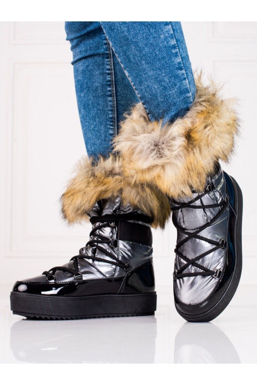 Dámské sněhule na platformě s kožíškem