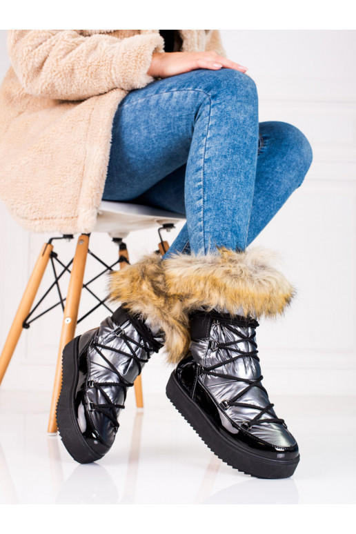 Dámské sněhule na platformě s kožíškem