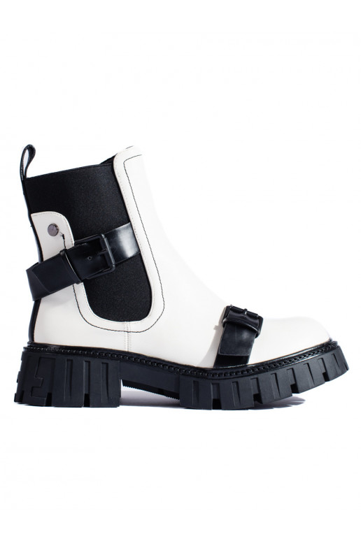 Dámské bílé štibletky na platformě