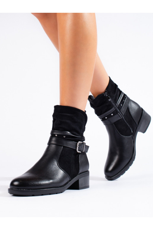 Dámské kozačky s ozdobným páskem