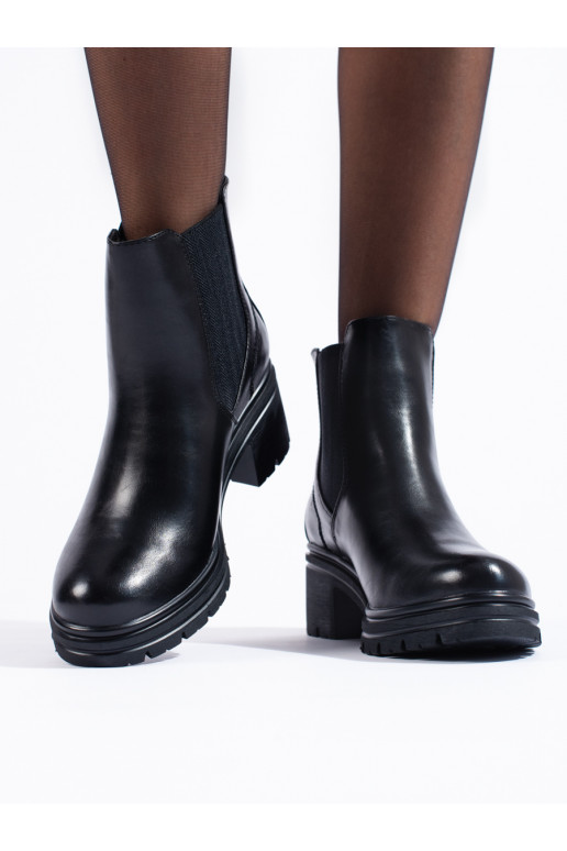 Dámské černé štibletky na podpatku