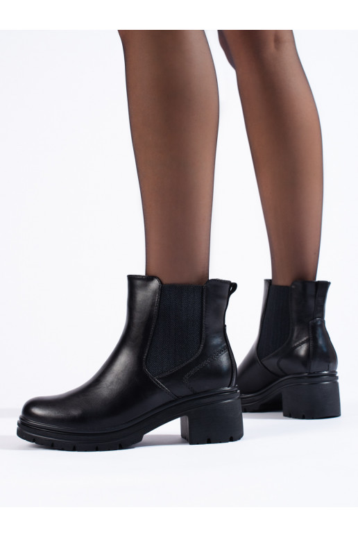 Dámské černé štibletky na podpatku