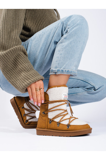 Teplé camelové dámské sněhule 2